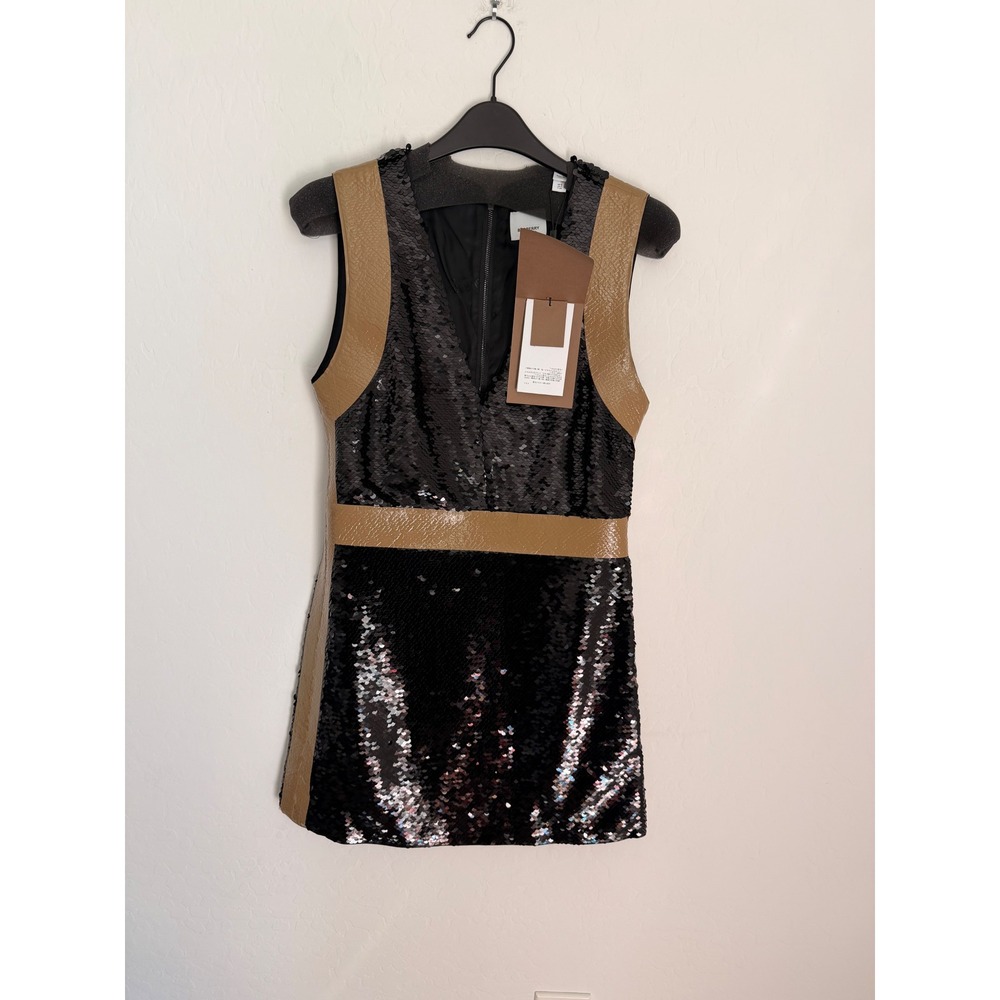 BURBERRY Oana Tape-trimmed Sequined Crepe Mini Dress In Black
Size 6 NWT